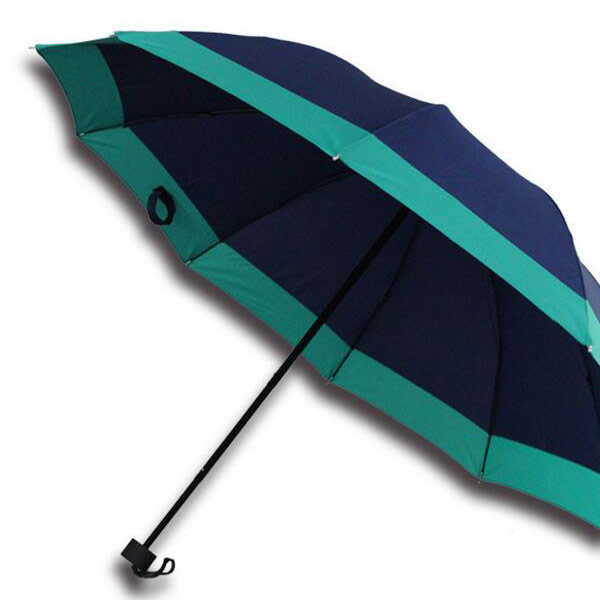 创意91视频国产彩色接边素色三折商务雨伞